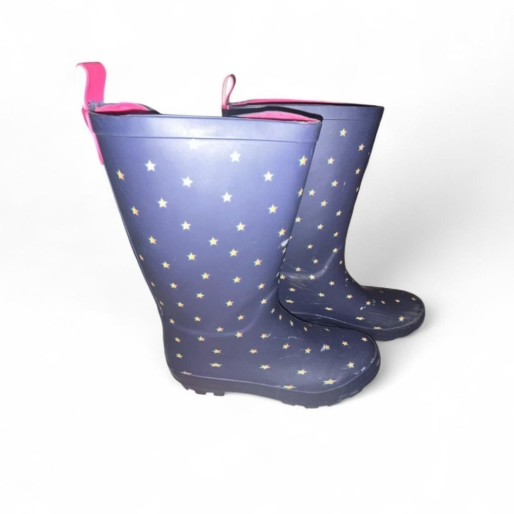 Target Kids Purple Rain Boots with Star Pattern